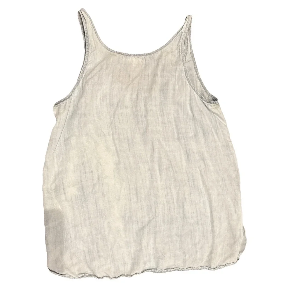 Cloth & Stone Blue Denim Top Sleeveless 100% Tencel Anthropologie Medium - Picture 3 of 3